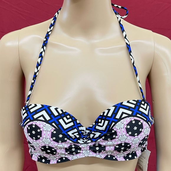 Catalina Geometric Aztec and jeweled bikini top size small 3/5 - Picture 1 of 4